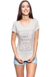 MUSTANG T SHIRT DAMSKI Alexia C Print Dove 1008973 4025. Szare t-shirty damskie Mustang, s, bez wzorów, bez kołnierzyka. W wyprzedaży za 39.99 zł.