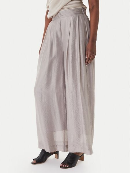 Eleh Spodnie materiałowe SS260269 Szary Wide Leg. Szare spodnie materiałowe damskie Eleh, bez wzorów, z materiału. Za 400.99 zł.