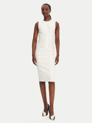 Elisabetta Franchi Sukienka koktajlowa AB76252E2 360 Biały Slim Fit. Białe sukienki damskie Elisabetta Franchi, bez wzorów, z wiskozy, wizytowe, bez kołnierzyka, bez ramiączek. Za 2,579.00 zł.