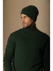 Perfect Cashmere Kaszmirowa czapka beanie "Faith" w kolorze ciemnozielonym rozmiar: onesize. Zielone czapki zimowe damskie Perfect Cashmere, z kaszmiru. Za 121.99 zł.