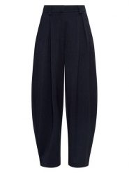 MOSS COPENHAGEN Spodnie "Mynthe" w kolorze granatowym rozmiar: XS. Niebieskie spodnie materiałowe damskie MOSS COPENHAGEN, bez wzorów, z materiału, z podwyższonym stanem. Za 196.24 zł.