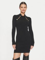 Marciano Guess Sukienka dzianinowa Chiara 4YGK73 5817Z Czarny Slim Fit. Czarne sukienki damskie Marciano Guess, z aplikacjami, z dzianiny, bez kołnierzyka, bez ramiączek. Za 379.99 zł.