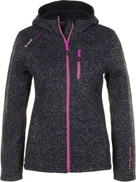 Peak Mountain Kurtka polarowa "Alaine" w kolorze czarnym rozmiar: L. Czarne kurtki damskie Peak Mountain, l, bez wzorów, z materiału, bez kaptura. Za 209.33 zł.