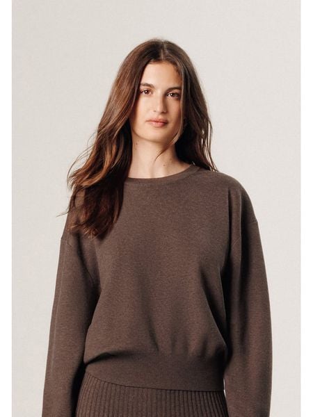 Rodier Sweter w kolorze jasnobrązowym rozmiar: L. Brązowe swetry klasyczne damskie Rodier, l, z wełny, bez kołnierzyka. Za 235.50 zł.