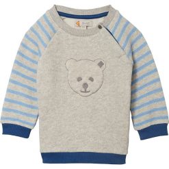 Bluza w kolorze szaro-błękitnym. Niebieskie bluzy chłopięce Steiff, bez wzorów, z bawełny, bez ramiączek, bez kaptura. W wyprzedaży za 98.95 zł.
