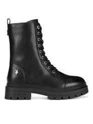 U.S. Polo Assn. Botki ALICJA002W/DY1 Czarny. Czarne botki damskie U.S. Polo Assn., z materiału, bez obcasa, na płaskiej podeszwie, bez zapięcia. Za 299.99 zł.