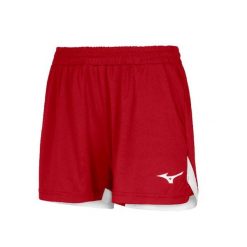 Szorty damskie Mizuno Classic. Czerwone szorty damskie Mizuno, bez wzorów, z poliesteru, sportowe. Za 134.00 zł.