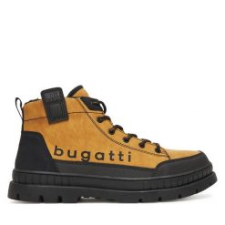 Trapery Bugatti. Żółte buty zimowe męskie Bugatti, bez zapięcia. Za 379.99 zł.