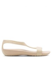 Crocs Sandały SERENA SANDAL 205469-212 Beżowy. Brązowe sandały damskie Crocs, bez wzorów, z tworzywa sztucznego, bez obcasa, na płaskiej podeszwie. Za 149.99 zł.