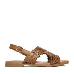 Sandały Lasocki. Brązowe sandały damskie Lasocki, bez wzorów, bez obcasa, na płaskiej podeszwie. Za 169.99 zł.
