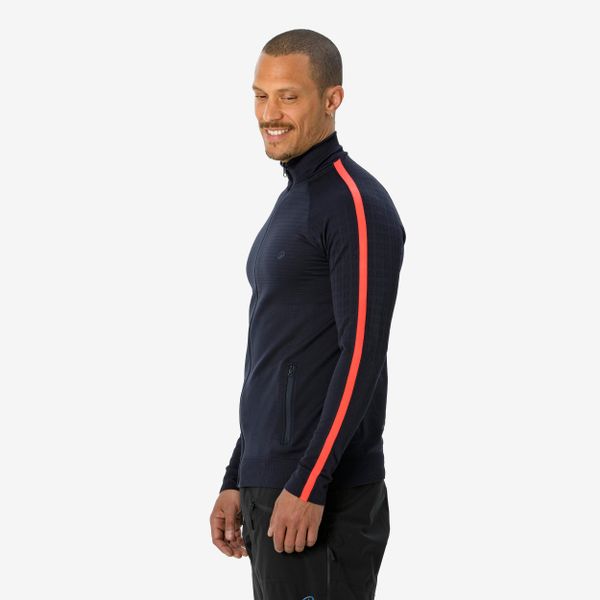 Bluza narciarska męska Quechua Mid L 900 seamless. Czerwone bluzy z kapturem męskie QUECHUA, l, z elastanu. Za 269.99 zł.