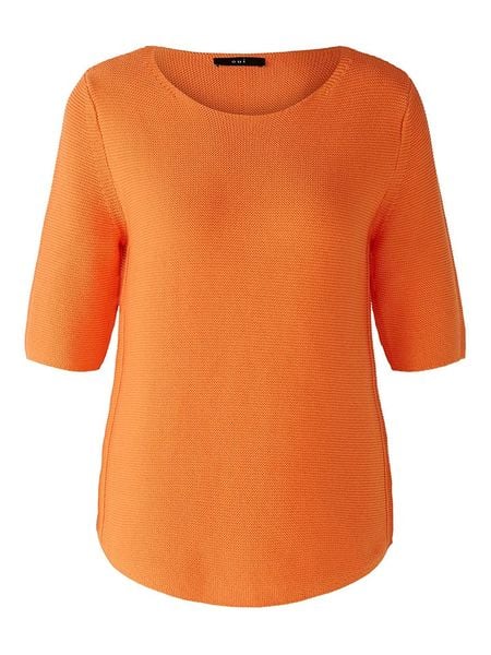 Oui Sweter w kolorze pomarańczowym rozmiar: 38. Pomarańczowe swetry klasyczne damskie Oui, z bawełny, bez kołnierzyka. Za 82.83 zł.