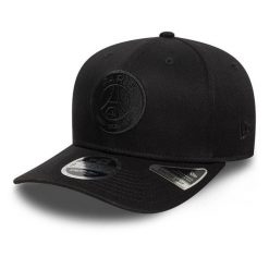New Era czapka z daszkiem Cap Paris Saint-Germain czarna. Czarne czapki męskie PSG, bez wzorów, z bawełny. Za 179.00 zł.