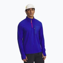 Bluza do biegania męska Under Armour Trail Run Quarter Zip. Niebieskie bluzy bez kaptura męskie Under Armour, l. Za 169.99 zł.