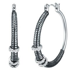 Lulu & Jane Stop metali Zdobienie kryształkami Swarovski® Kolczyki koła 1 ct Damski. Białe kolczyki damskie Lulu & Jane, srebrne. Za 219.99 zł.