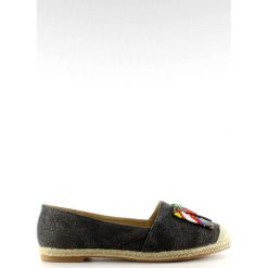 Czarne Espadryle z kolorowymi koralikami H8-58 Black. Czarne espadryle damskie ButyModne, z aplikacjami, bez obcasa. W wyprzedaży za 69.00 zł.