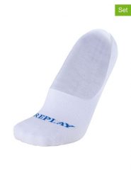 Replay Underwear Skarpety-stopki (3 pary) "Invisible" w kolorze białym rozmiar: 43-46. Białe skarpetki męskie Replay Underwear, bez wzorów, ze splotem. Za 26.99 zł.