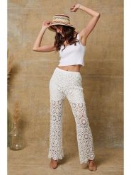 Joséfine Spodnie "Ardus" w kolorze kremowym rozmiar: XL. Brązowe spodnie materiałowe damskie Joséfine, bez wzorów, z materiału. Za 130.99 zł.