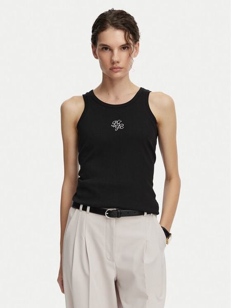 Beverly Hills Polo Club Top P-SS26W-TK550000 Czarny Regular Fit. Czarne topy damskie Beverly Hills Polo Club, l, bez wzorów, z bawełny, bez kołnierzyka. Za 69.99 zł.