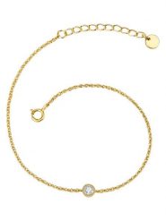 Lulu & Jane Pozłacana bransoletka z cyrkonią rozmiar: onesize. Żółte bransoletki damskie Lulu & Jane, pozłacane. Za 43.99 zł.