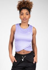 Estelle Skręcone Crop Top ilac. Fioletowe topy sportowe damskie GORILLA WEAR, l, bez wzorów, z poliesteru, bez ramiączek. Za 143.85 zł.