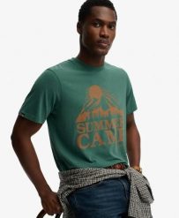 Superdry Retro Outdoor Relaxed T-Shirt 100% bawełna — krój relaxed. Zielone t-shirty męskie Superdry., m, bez wzorów, z bawełny, bez kołnierzyka. Za 198.35 zł.