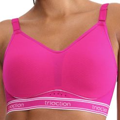 Stanik do biegania Cardio Breeze z wysoki poziomem podtrzymywania. Czerwone biustonosze TRIACTION, bez wzorów, z elastanu. Za 326.00 zł.