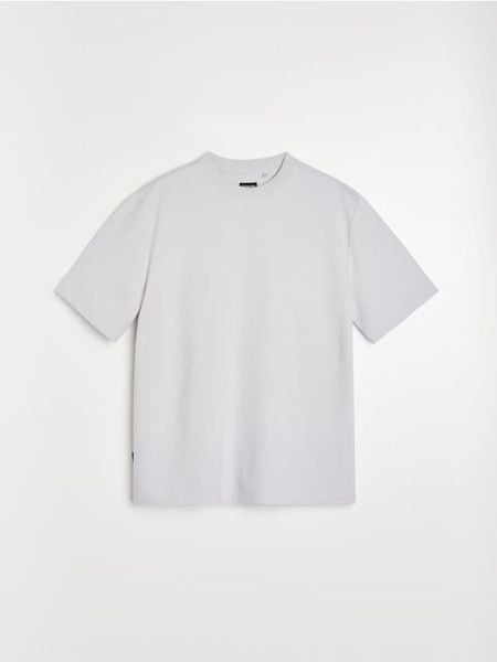 Bluza z krótkim rękawem z wiskozą - kremowy. Białe bluzy bez kaptura męskie Sinsay, l, z wiskozy. Za 39.99 zł.