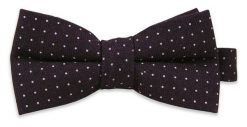 Ciemna Bordowa Bawełniana Mucha -EM Men's Accessories- Męska, w Białe Kropki, Groszki. Czerwone krawaty i muchy męskie Em men's accessories, bez wzorów, z bawełny, eleganckie. Za 59.99 zł.