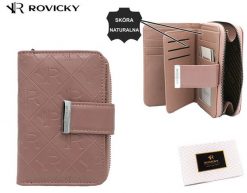 Portfel damski Rovicky RPX-31-PMT różowy. Czerwone portfele damskie ROVICKY, bez wzorów, ze skóry ekologicznej. Za 64.00 zł.