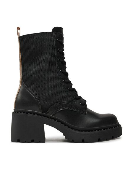 Pepe Jeans Trzewiki Glen West PLS50551 Czarny. Czarne botki damskie Pepe Jeans, z jeansu, bez obcasa, na słupku, bez zapięcia. Za 529.99 zł.