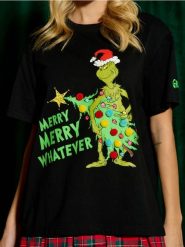 Koszulka Grinch - czarny. Czarne t-shirty damskie Sinsay, l, bez wzorów, bez kołnierzyka. Za 29.99 zł.