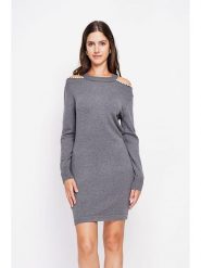 William de Faye Sukienka dzianinowa w kolorze szarym rozmiar: 38. Szare sukienki damskie William De Faye, na co dzień, bez wzorów, z dzianiny, klasyczne, bez kołnierzyka, bez ramiączek, mini, proste. Za 131.12 zł.