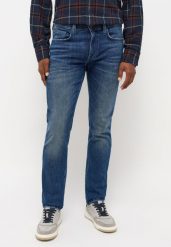 MUSTANG MĘSKIE SPODNIE JEANSOWE JEANSY ORLANDO SLIM DENIM BLUE 1014599 5000 903. Niebieskie jeansy męskie Mustang. Za 219.99 zł.