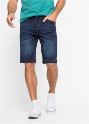 Bermudy dżinsowe w wygodnym fasonie, Regular Fit. Niebieskie szorty męskie bonprix, bez wzorów, z jeansu. Za 132.99 zł.