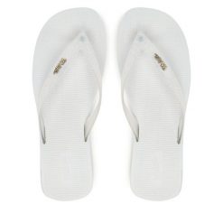 Japonki Melissa. Białe klapki damskie Melissa, bez wzorów, bez obcasa. Za 129.99 zł.