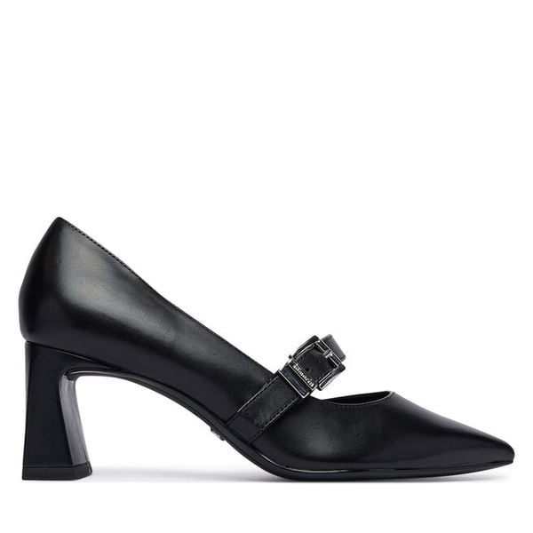 Czółenka Tamaris. Czarne czółenka damskie Tamaris, bez wzorów, bez obcasa. Za 409.99 zł.