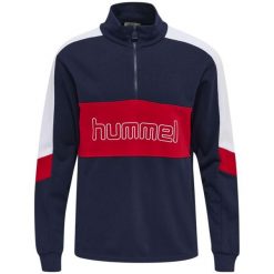 Bluza z zamkiem 1/2 Hummel IC Claude. Niebieskie bluzy sportowe damskie HUMMEL, xs, bez wzorów, bez ramiączek, bez kaptura. W wyprzedaży za 231.50 zł.