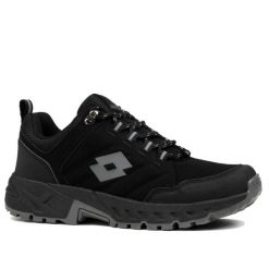 Buty męskie sportowe Lotto KETCHAM. Czarne buty sportowe na co dzień męskie Lotto, z materiału, bez zapięcia, trekkingowe. Za 115.00 zł.