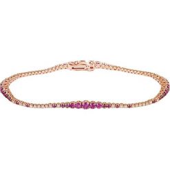 Zjawiskowa Złota Bransoletka - złoto 750, Brylant 0,55ct,różowy szafir. Czerwone bransoletki damskie W.KRUK, złote. Za 21,900.00 zł.