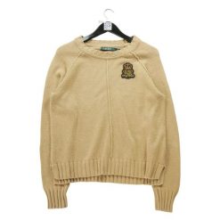 Second life - Damski beżowy sweter - Jak nowy. Brązowe swetry klasyczne damskie Ralph Lauren, bez kołnierzyka. Za 106.46 zł.
