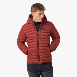 Kurtka outdoor hiking męska Swedemount Lofoten Hood Jacket wiatroszczelna. Brązowe kurtki męskie SWEDEMOUNT, m, bez wzorów, z puchu, bez kaptura. Za 499.99 zł.