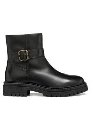 Geox Botki D Iridea D66HRB 00043 C9999 Czarny. Czarne botki damskie Geox, bez obcasa, na płaskiej podeszwie, bez zapięcia. Za 639.99 zł.