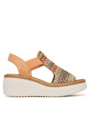 Rieker Sandały CEO-69172-92 Kolorowy. Sandały damskie Rieker, bez wzorów, z syntetyku, bez obcasa, na koturnie. Za 329.99 zł.