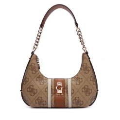 Torebka Guess. Brązowe torebki klasyczne damskie Guess, z aplikacjami, bez dodatków. Za 449.99 zł.
