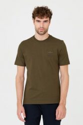 AERONAUTICA MILITARE Zielony t-shirt. Zielone t-shirty męskie AERONAUTICA MILITARE, m, bez wzorów, bez kołnierzyka. W wyprzedaży za 229.99 zł.