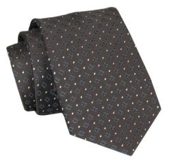 Męski Krawat - Brąz w Groszki - Angelo di Monti. Krawaty i muchy męskie Angelo di Monti, bez wzorów, z tkaniny, eleganckie. Za 45.00 zł.