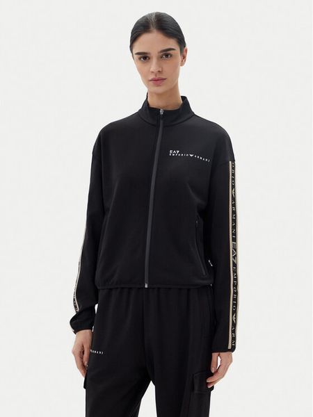 EA7 Emporio Armani Bluza 7W000275 AF12501 UC001 Czarny Regular Fit. Czarne bluzy bez kaptura damskie EA7 Emporio Armani, m, z syntetyku. Za 439.99 zł.