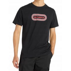Koszulka na co dzień Męska T-Shirt New Balance Sportowa Bawełniana. Czarne t-shirty męskie New Balance, m, bez wzorów, z bawełny, bez kołnierzyka. Za 129.00 zł.