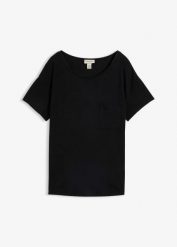 T-shirt z miękkiej mieszanki wiskozy. Zielone t-shirty damskie bonprix, bez wzorów, z wiskozy, bez kołnierzyka. Za 19.99 zł.